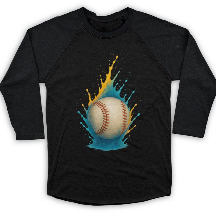 Baseball Splash Team Player For Kids Men Women Baseball Raglan Shirt