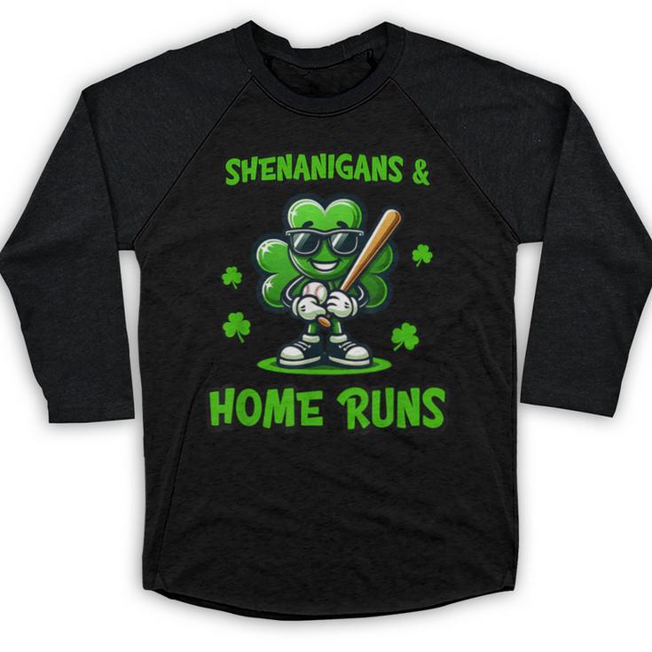 Baseball St Patrick's Day Irish Shamrock Trendy Baseball Raglan Shirt