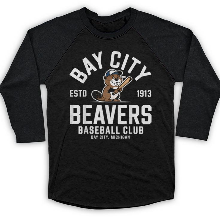 Bay City Beavers Baseball Club Estd 1913 Baseball Raglan Shirt