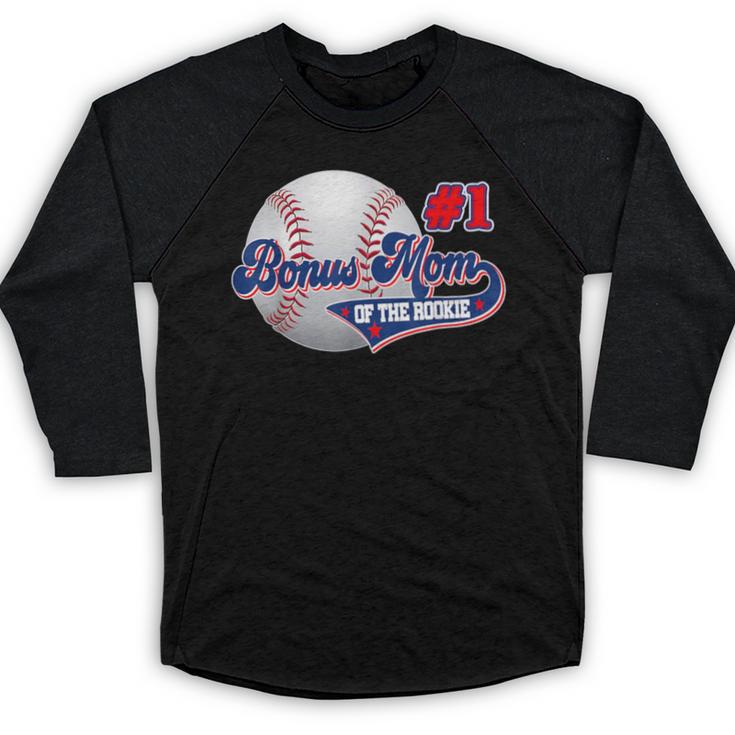 Bonus Mom Rookie Of Year 1st Birthday Baseball Theme Baseball Raglan Shirt