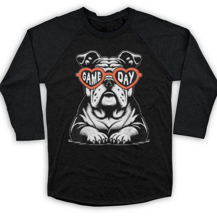 Bulldog Mascot Sports Fan Football Basketball Baseball Baseball Raglan Shirt