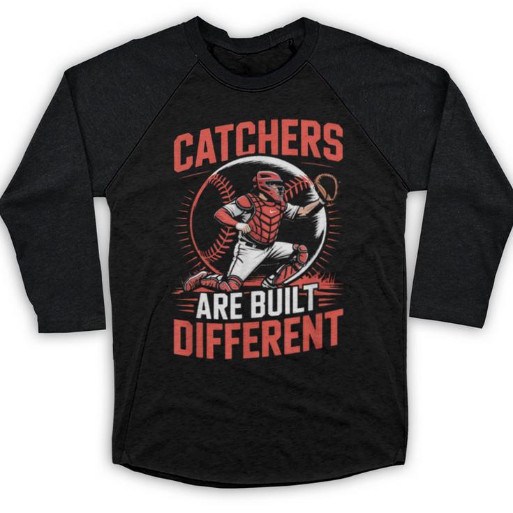 Catchers Are Built Different Baseball Catcher Baseball Raglan Shirt