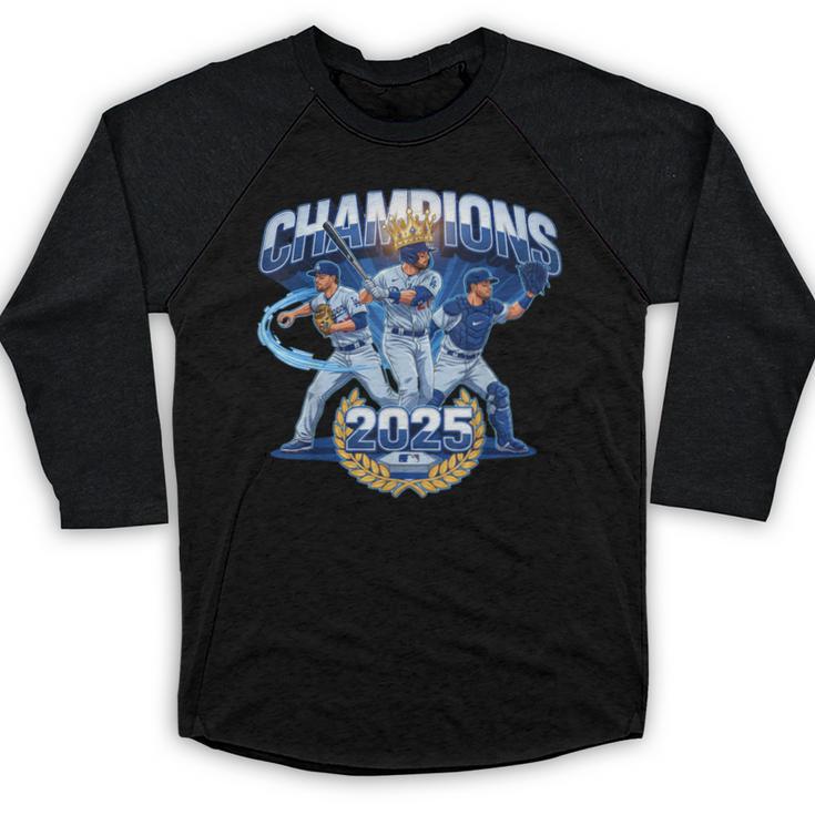 Champions 2025 Baseball Retro Athletic Celebration Theme Baseball Raglan Shirt