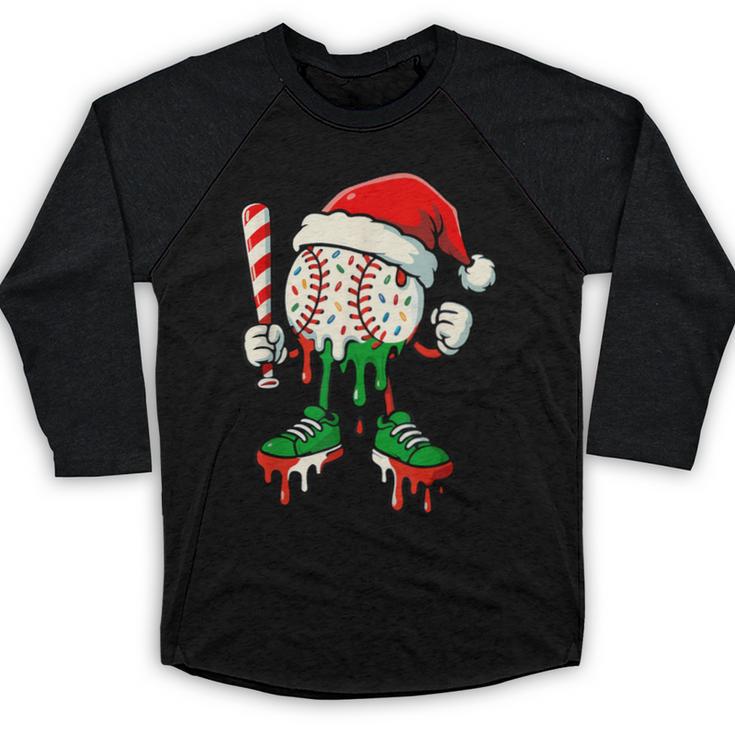 Christmas Baseball Drip For Boys Ice Cream Drip Baseball Baseball Raglan Shirt