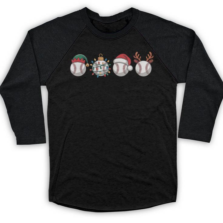 Christmas Baseball Player X-Mas Balls Baseball Raglan Shirt