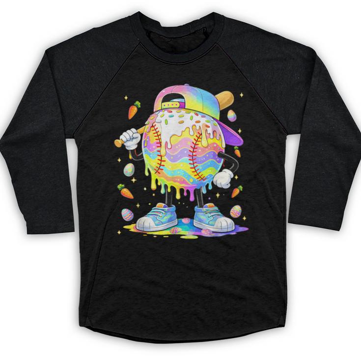 Cute Easter Baseball Ice Cream Boys Girls Kids Baseball Raglan Shirt