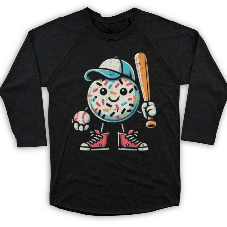 Donut Baseball Hat Ball Bat Cute Sport Toddler Boys Kids Men Baseball Raglan Shirt