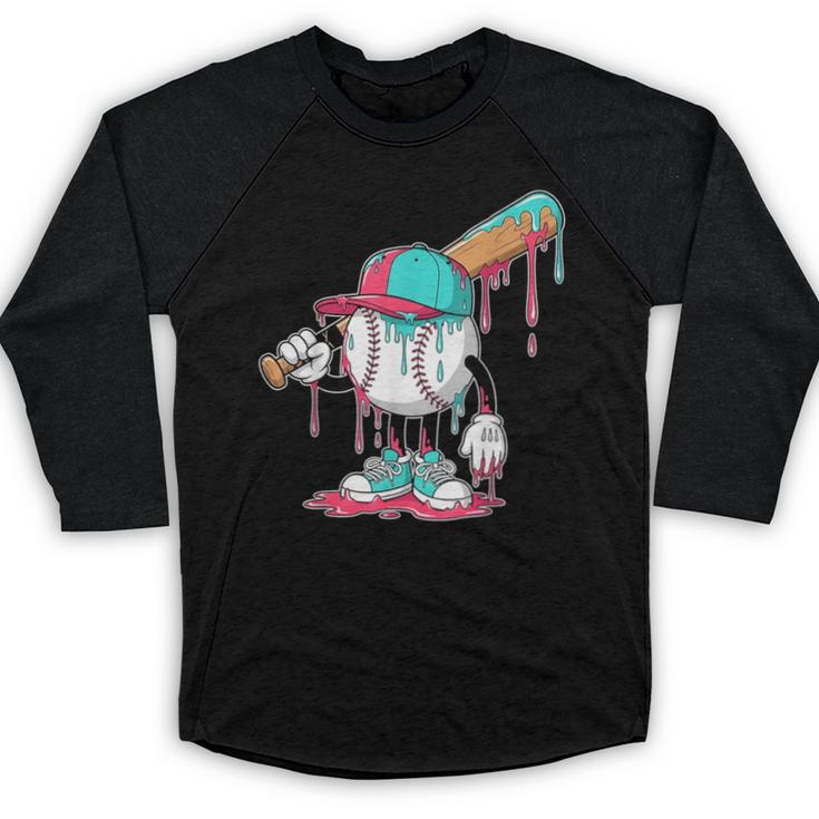 Drip Baseball For Boys Ice Cream Drip Youth Boys Sprinkles Baseball Raglan Shirt
