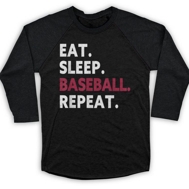 Eat Sleep Baseball Repeat Baseball Player Baseball Raglan Shirt