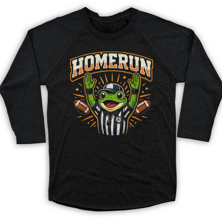 Football Referee Touchdown Baseball Homerun Frog Baseball Raglan Shirt