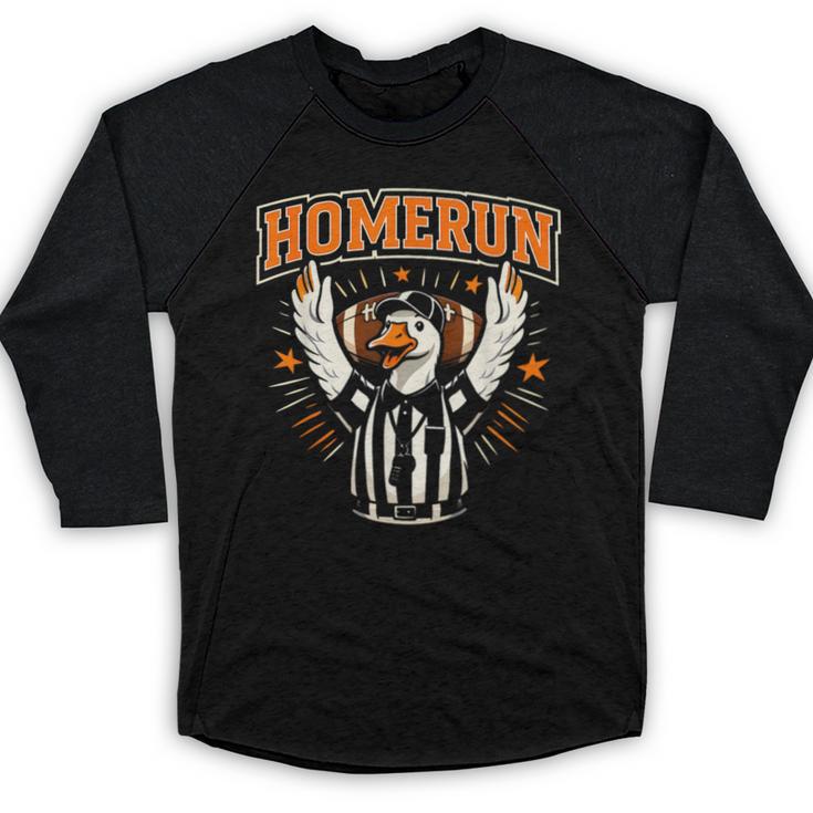 Football Referee Touchdown Baseball Homerun Goose Baseball Raglan Shirt