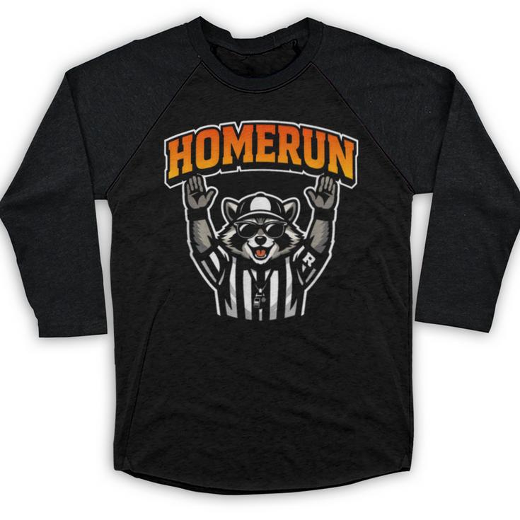 Football Referee Touchdown Baseball Homerun Raccoon Baseball Raglan Shirt