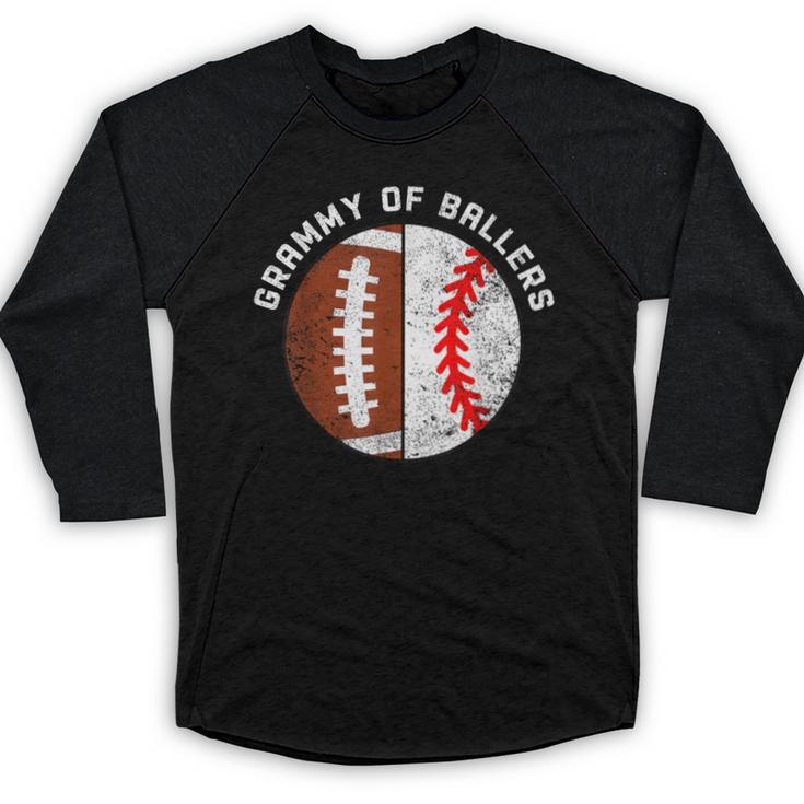 Grammy Of Ballers Football Baseball Grandma Grammy Baseball Raglan Shirt