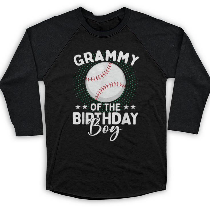 Grammy Of The Birthday Boy Baseball Player Birthday Baseball Raglan Shirt