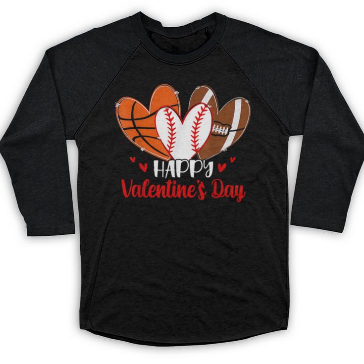 Happy Valentines Day Shirt Boys Basketball Baseball Football Baseball Raglan Shirt