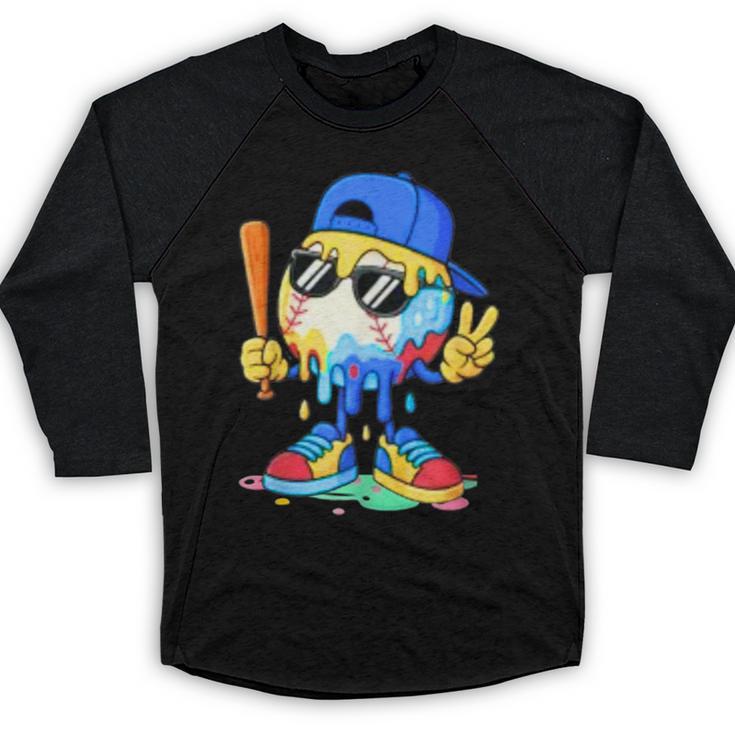 Ice Cream Baseball Drip Spots Sprinkle For Boys Youth Kids Baseball Raglan Shirt