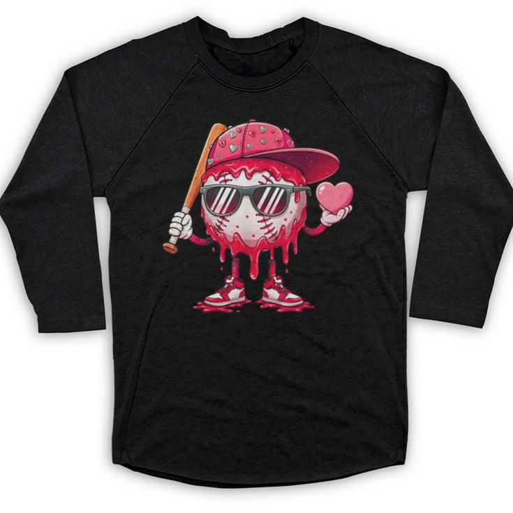 Ice Cream Drip Baseball Valentine's Day Spots Baseball Drip Baseball Raglan Shirt