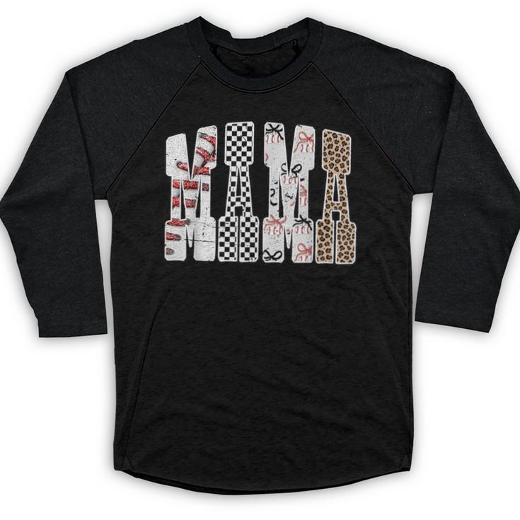 Mama Baseball Season Happy Game Day Trendy Sports Mom Baseball Raglan Shirt