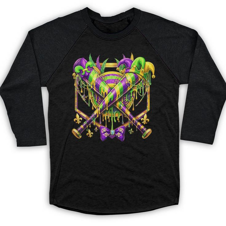 Mardi Gras Baseball Jester Hat New Orleans Men Women Kid Baseball Raglan Shirt