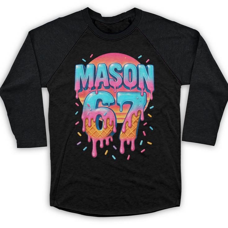 Mason 67 Costume Ice Cream Baseball Drip 6 7 Meme Six Seven Baseball Raglan Shirt