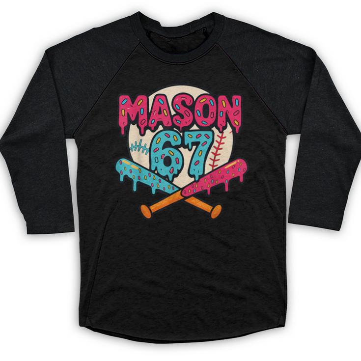 Mason 67 Ice Cream Drip Baseball Meme Graphics Baseball Raglan Shirt