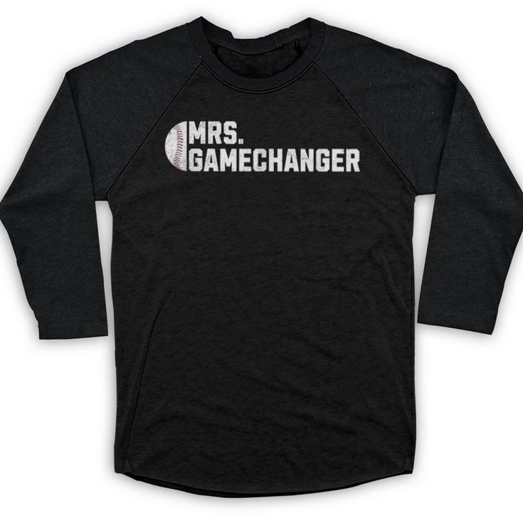 Mrs Gamechanger Baseball Scorekeeper Love Baseball Raglan Shirt