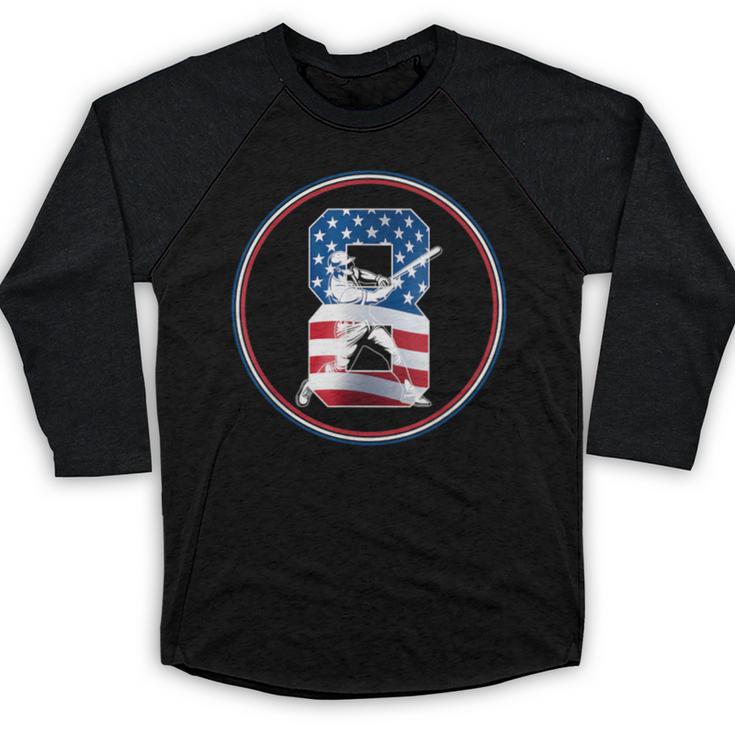 Number 8 Years Baseball 8TH Birthday Baseball Raglan Shirt