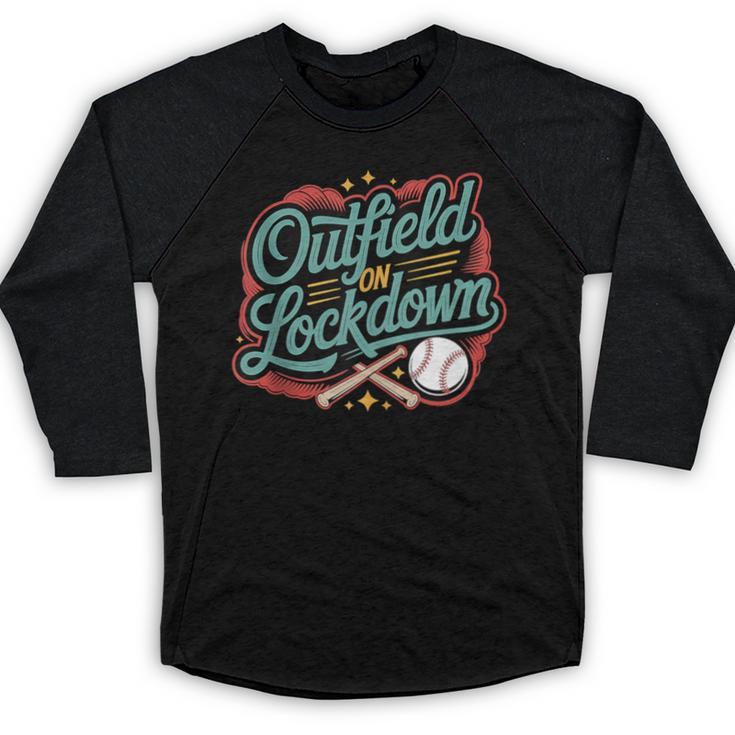 Outfield On Lockdown Baseball Defense Sports Baseball Raglan Shirt