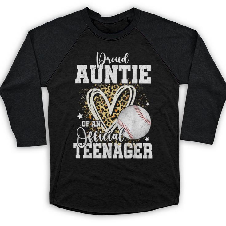 Proud Auntie Of An Official Teenager 13th Birthday Baseball Baseball Raglan Shirt
