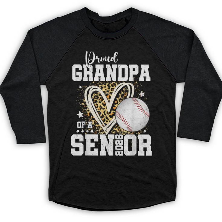 Proud Grandpa Of A 2026 Senior Baseball Graduation Leopard Baseball Raglan Shirt