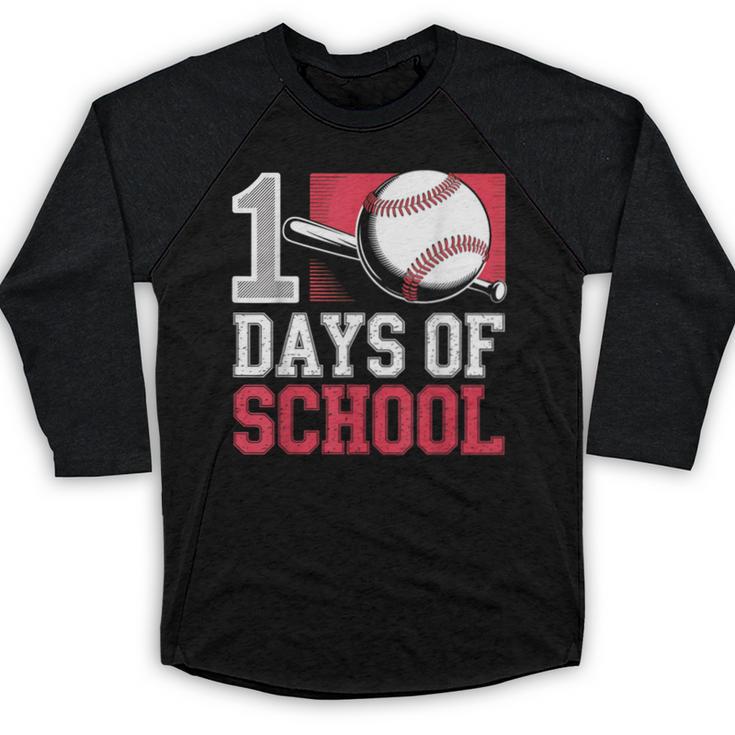 Retro 100 Days Of School Baseball Teacher Student 100 Days Baseball Raglan Shirt