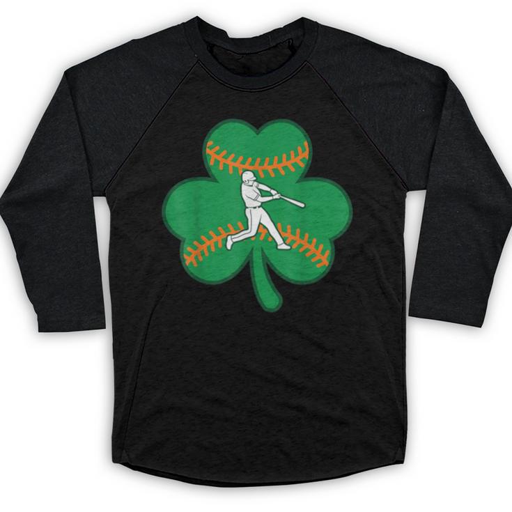 Retro Shamrock Baseball St Patricks Day Men Women Boys Girls Baseball Raglan Shirt