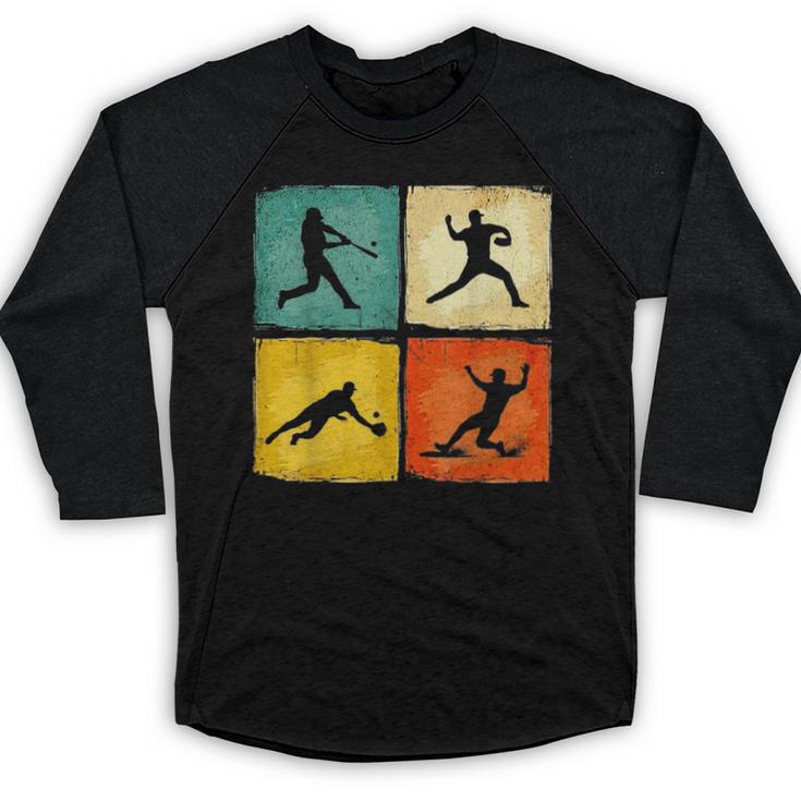 Retro Style Baseball Lover Playing Men Women Kids Baseball Baseball Raglan Shirt