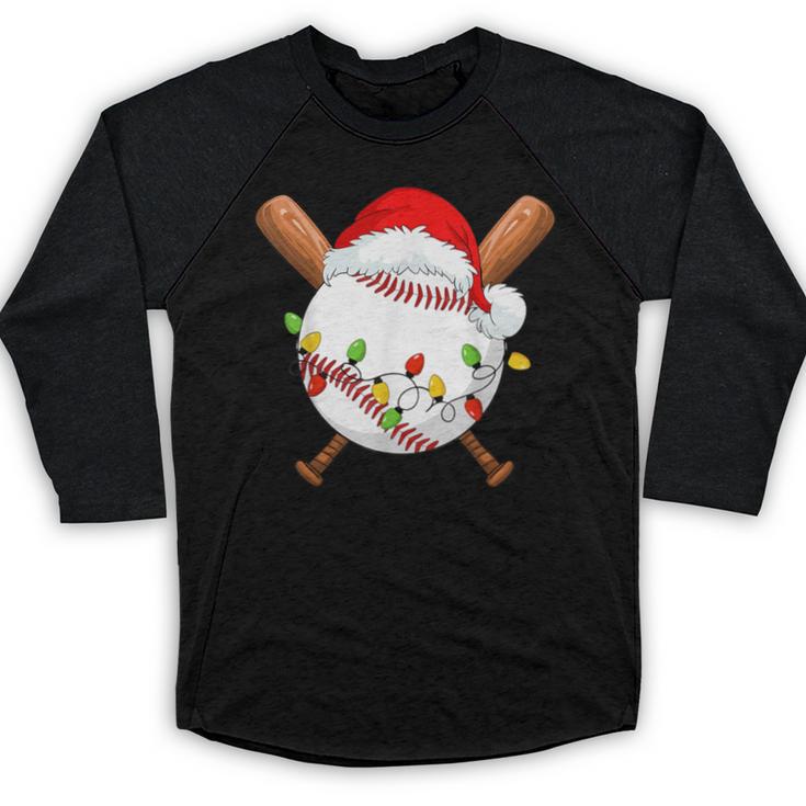 Santa Sports For Men Boys Christmas Baseball Player Baseball Raglan Shirt