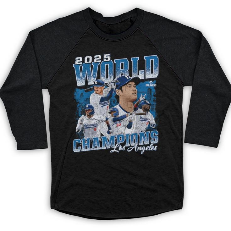 Shohei Ohtani 2025 Los Angeles Baseball Champions MLBPA Baseball Raglan Shirt