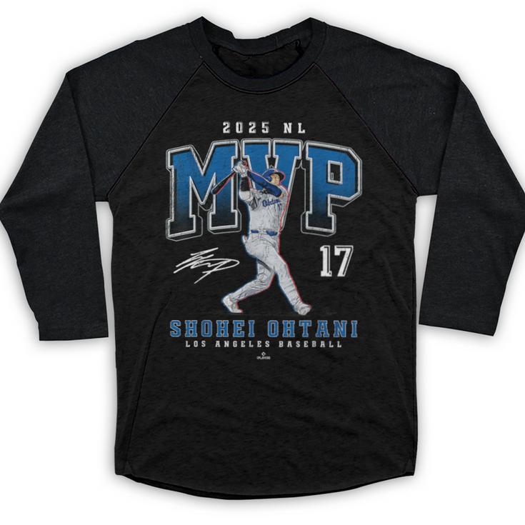 Shohei Ohtani 2025 NL MVP Los Angeles Baseball MLBPA Baseball Raglan Shirt