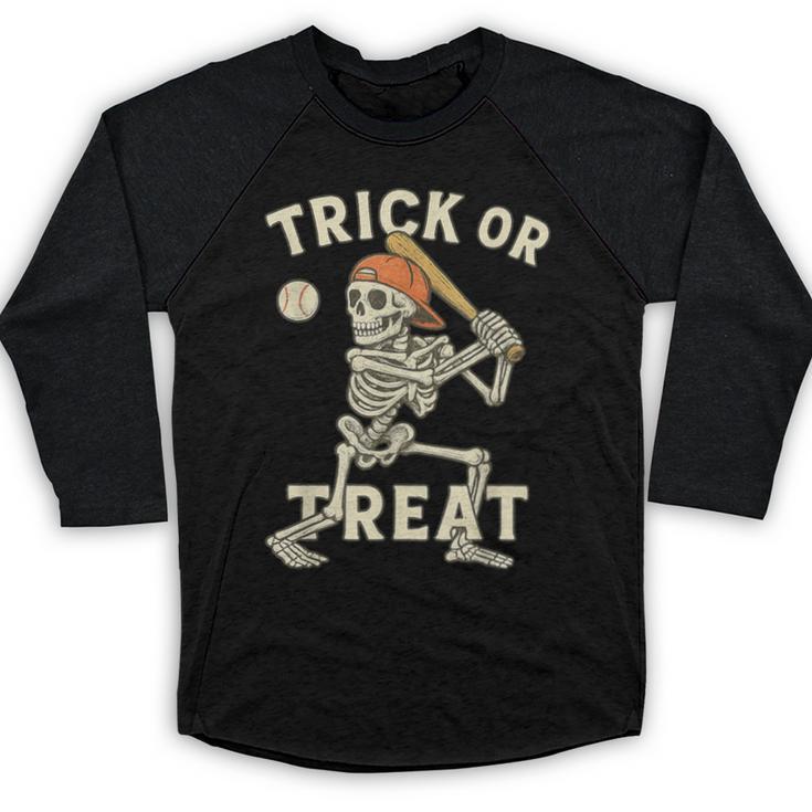 Skeleton Baseball Halloween Costume Men Boys Kids Tee Baseball Raglan Shirt