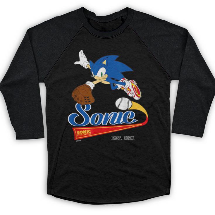 Sonic The Hedgehog Sonic Baseball Est 1991 Baseball Raglan Shirt