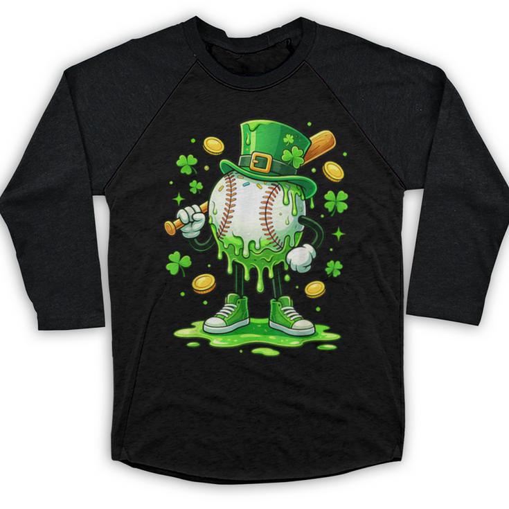 St Patrick Day Baseball Drip Ice Cream Baseball Baseball Raglan Shirt