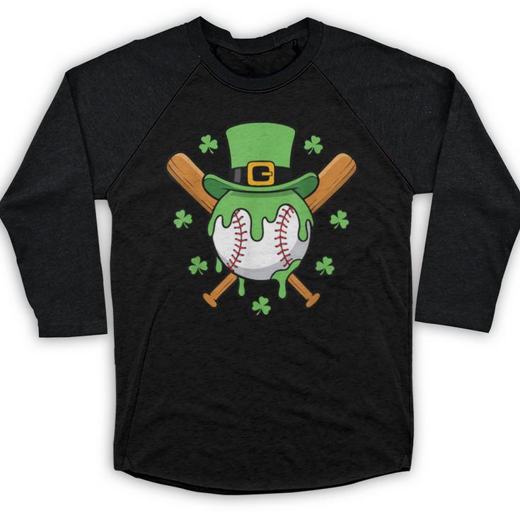 St Patricks Day Baseball Drip Ice Cream Baseball Home Plate Baseball Raglan Shirt