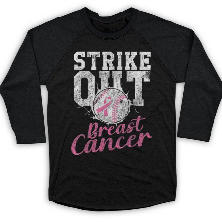 Strike Out Breast Cancer Baseball Warrior Baseball Raglan Shirt