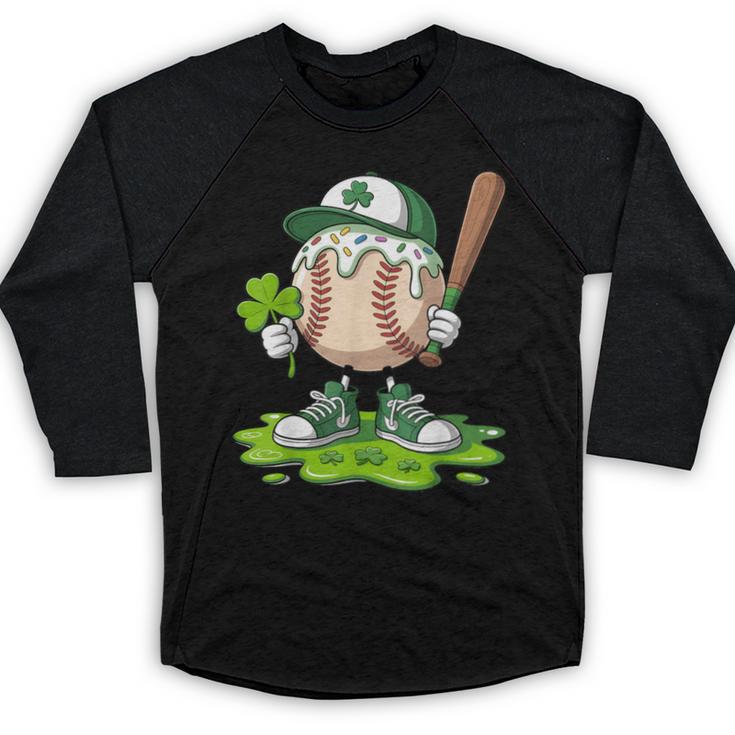 Toddler Baseball Drip Ice Cream Boys Kids St Patricks Day Baseball Raglan Shirt