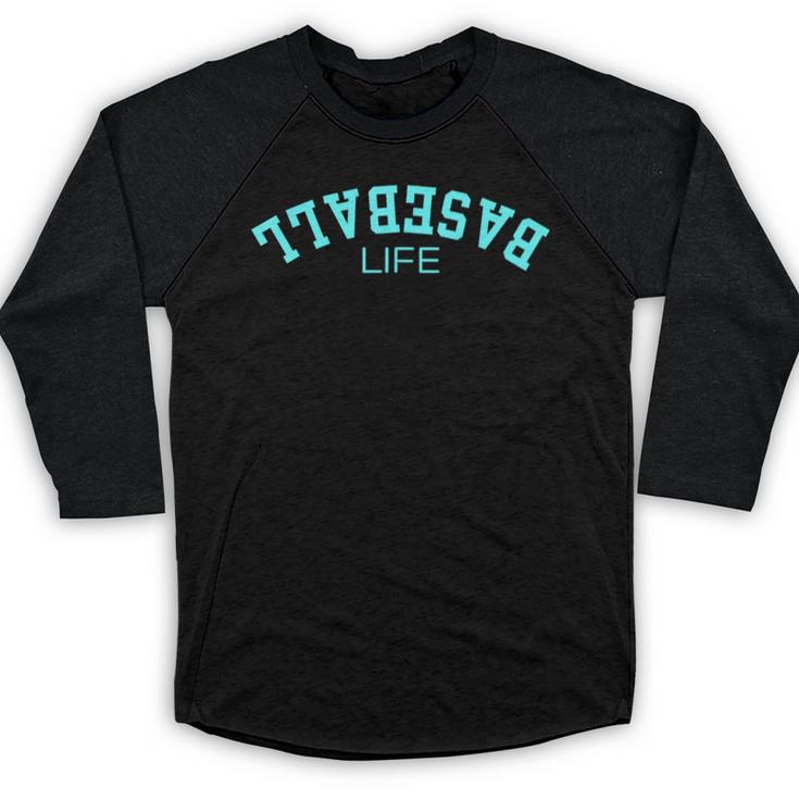 Upside Down Baseball Life Game Day Boys Girls Youth Baseball Raglan Shirt