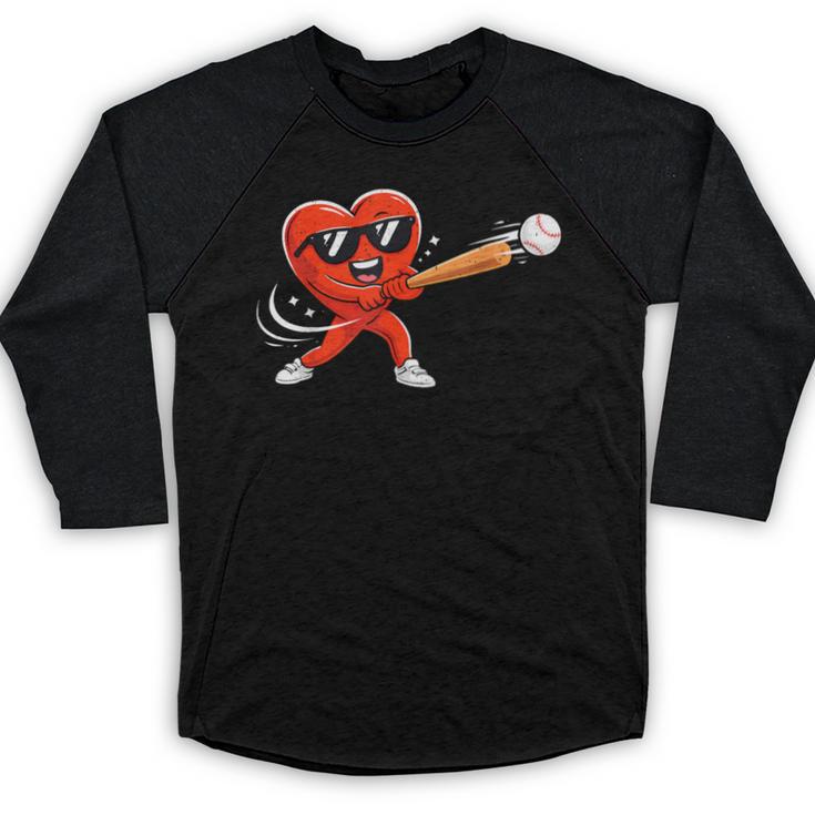 Valentine Baseball Heart Sport Valentines Day Men Boys Kids Baseball Raglan Shirt