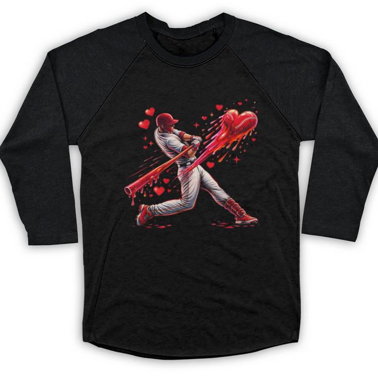Valentine Baseball Player Drip Baseball Raglan Shirt