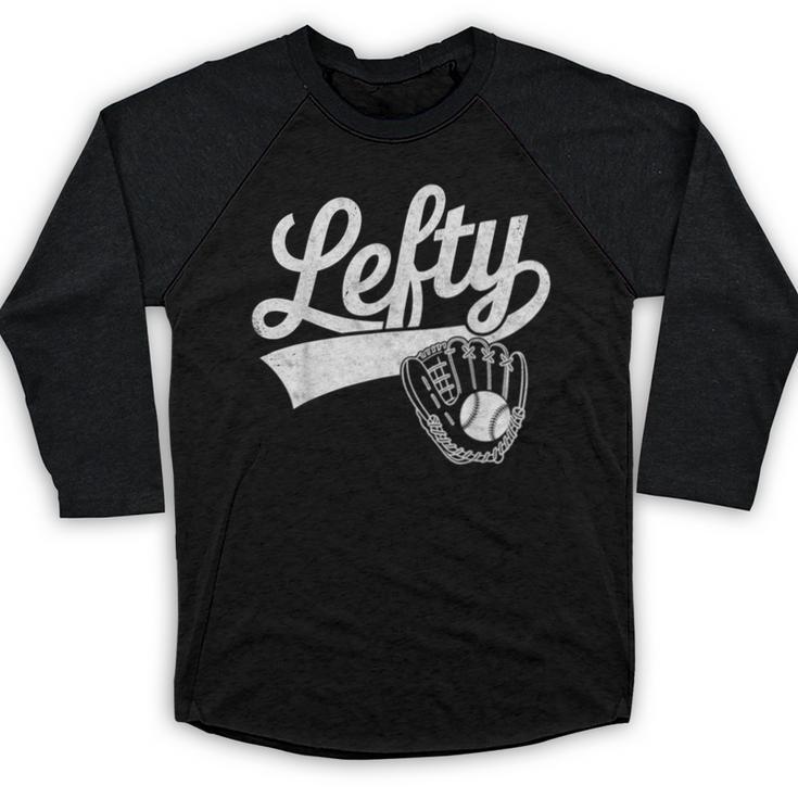Vintage Baseball Tee Lefty Left Handed Baseball Player Baseball Raglan Shirt