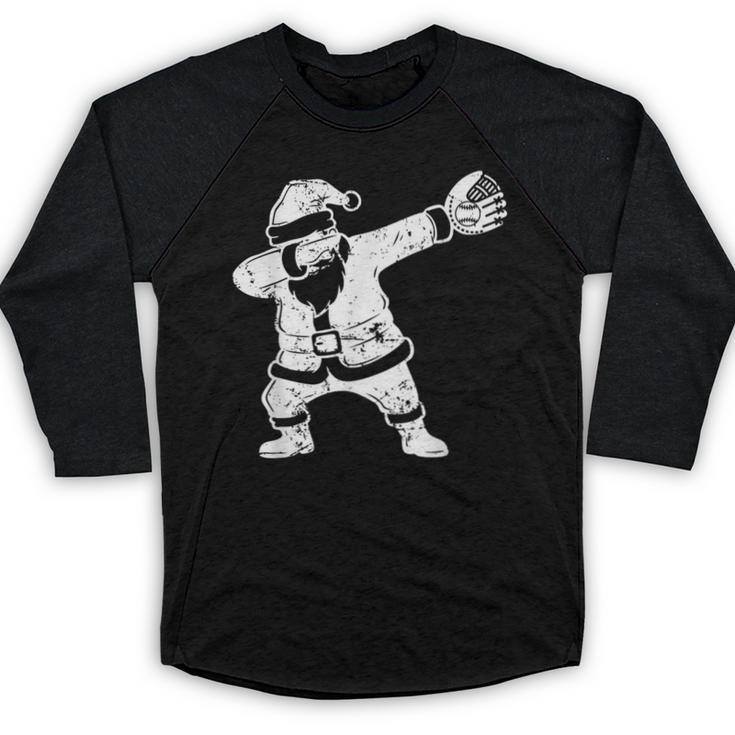 Vintage Dabbing Santa Christmas Baseball Xmas Costume Baseball Raglan Shirt
