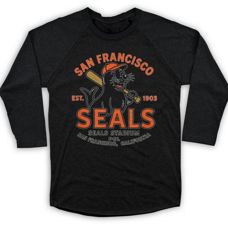 Vintage San Francisco Seals California Baseball Logo Baseball Raglan Shirt