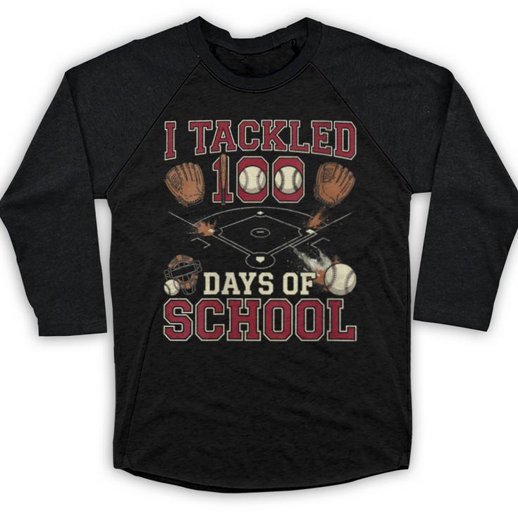 Women's 100 Days Of School Boys Kids Baseball Baseball Raglan Shirt