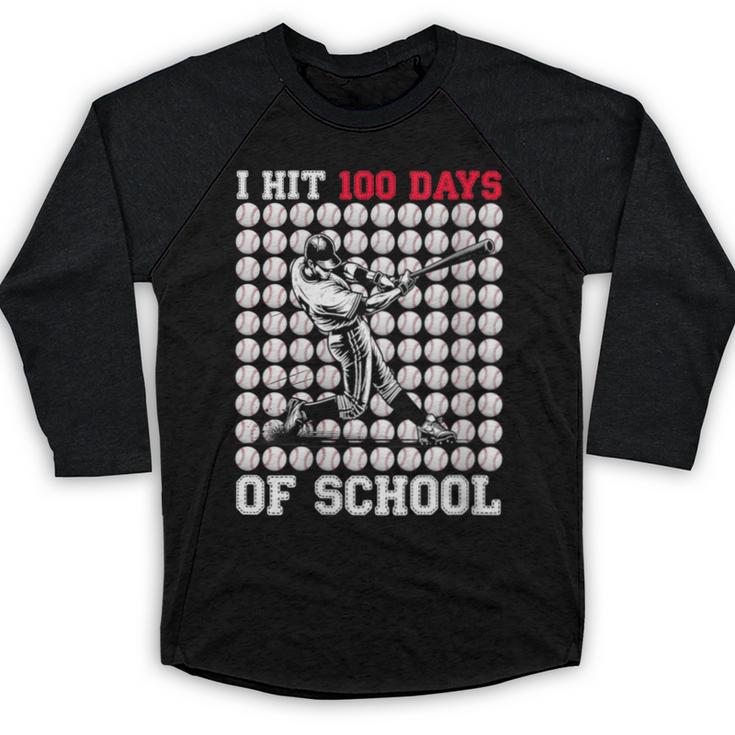 Women's I Hit 100 Days Of School Baseball 100th Day Boys Kids Baseball Raglan Shirt